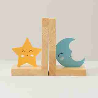 MOON AND STAR BOOKENDS