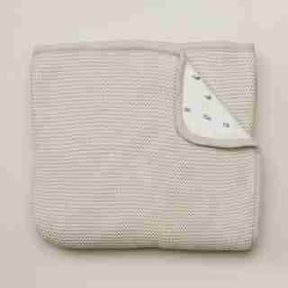 WOODLAND KNIT BABY BLANKET, GREY
