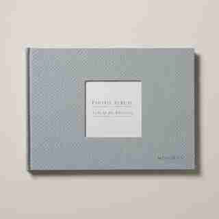 NōTA ARCHETYPE LINEN CUTOUT PHOTO ALBUM LANDSCAPE BLUE GREY