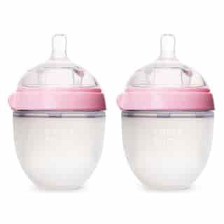 Comotomo Natural Flow Baby Bottle Colic Prevention 2-Pack Pink 150 ML
