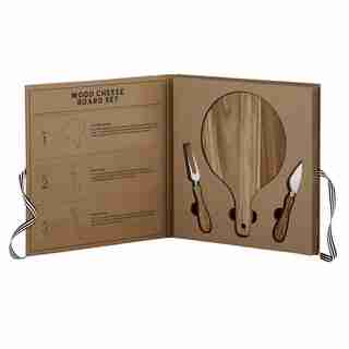 WOOD CHEESE BOARD GIFT SET