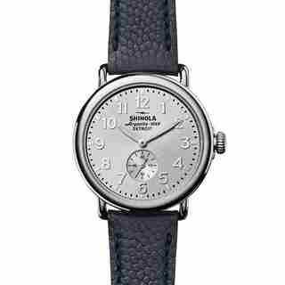 Shinola Runwell Sub-Second 41mm, Silver Dial, Navy Leather Strap
