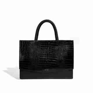 Fourre-tout Caitlin - Motif crocodile noir