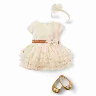 Golden Twinkle Dress for Bitty Baby Dolls