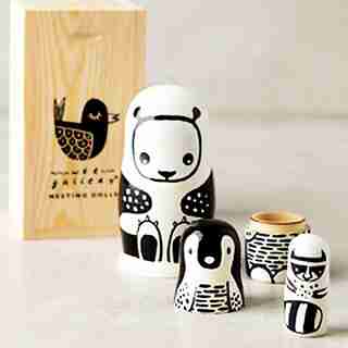 Nesting Dolls - Black And White Animals