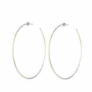 JENNY BIRD ICON HOOPS - MEDIUM, 14K GOLD/RHODIUM BRASS
