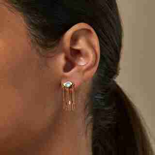 Veaux Drape Earrings, Gold