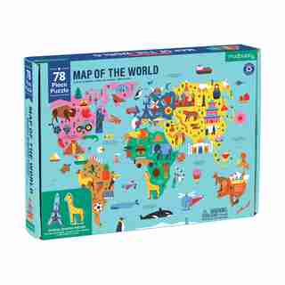 Puzzle - Carte Géographique du Monde, 78 pc