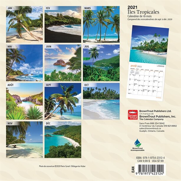 2021 Mini Calendar Tropical Islands In French By Wyman Gifts Www Chapters Indigo Ca calendrier 2021 tropical