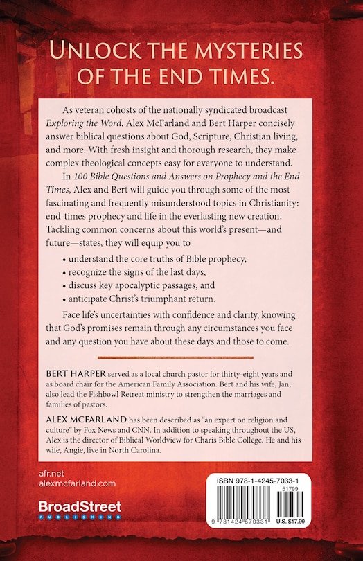 Back cover_100 Bible Questions and Answers on Prophecy and the End Times