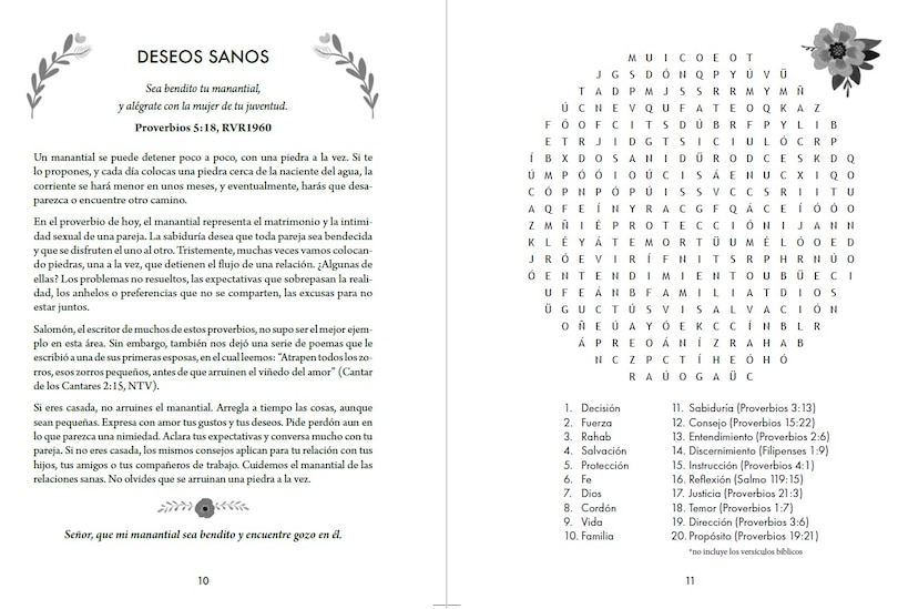 Aperçu du contenu_100 devocionales para mujeres. Con sopa de letras (letra grande) / One Hundred Devotionals for Women with Word Search