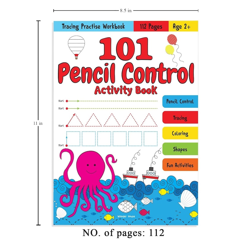 Aper&ccedil;u du contenu 4_101 Pencil Control Activity Book For Kids: Tracing Practise Book Age 2+
