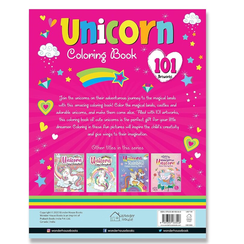 Aper&ccedil;u du contenu 5_101 Unicorn Colouring Book: Fun Activity Colouring Book For Children