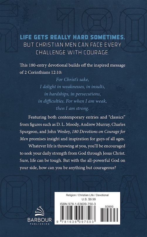 Back cover_180 Devotions on Courage for Men