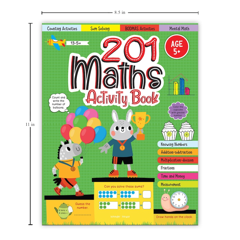 Aper&ccedil;u du contenu 4_201 Maths Activity Book - Fun Activities and Math Exercises For Children: Knowing Numbers, Addition-Subtraction, Fractions, BODMAS