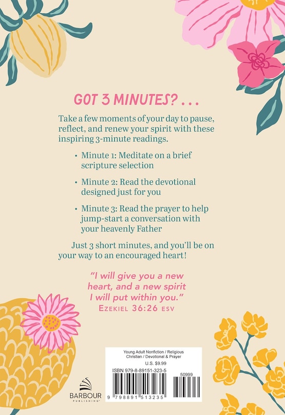 Couverture arri&egrave;re_3-Minute Devotions for Teen Girls Journal