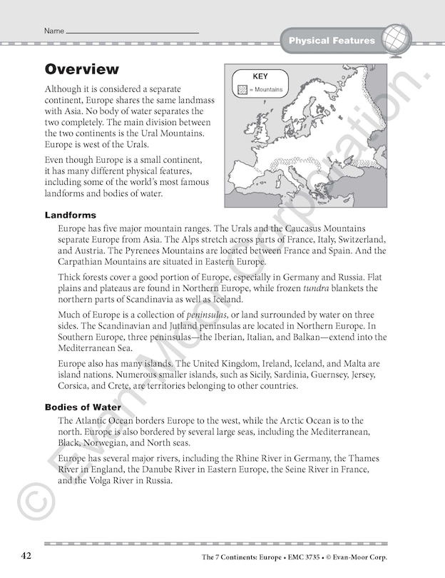Sample content 3_The 7 Continents Europe
