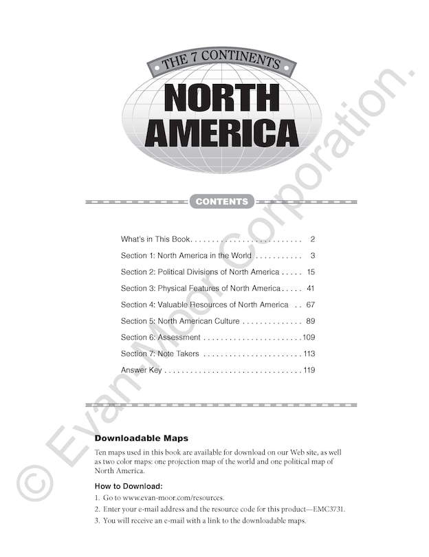 Sample content_7 Continents: North America, Grade 4 - 6 - Teacher Resource