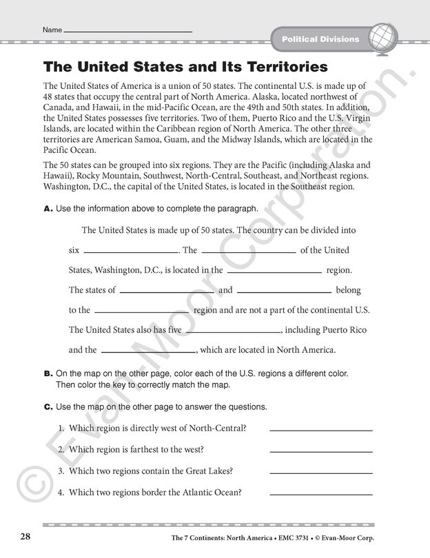 Sample content 3_7 Continents: North America, Grade 4 - 6 - Teacher Resource