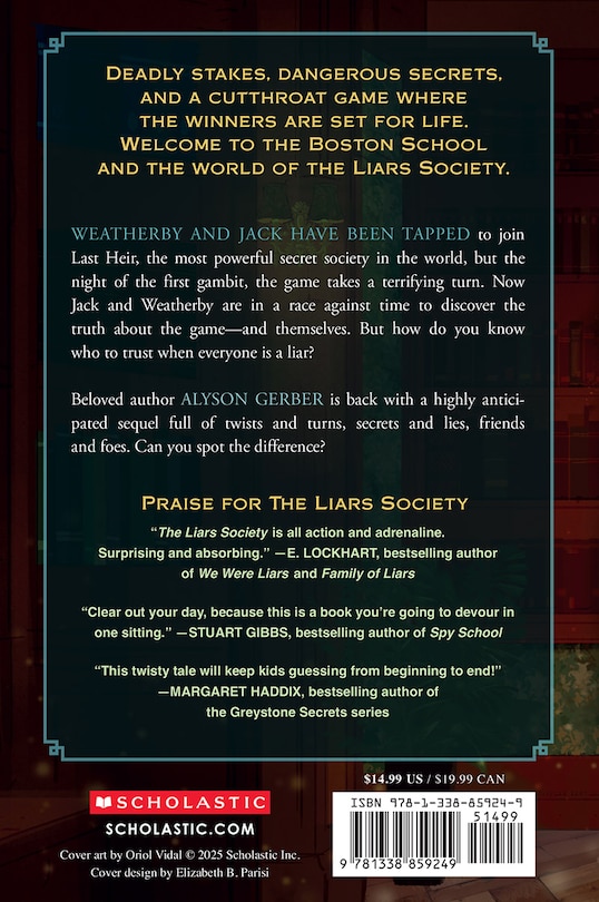 Back cover_A Risky Game (The Liars Society #2)