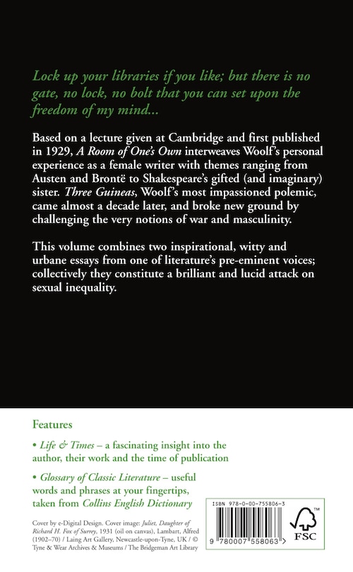 Back cover_A Room of One’s Own and Three Guineas (Collins Classics)