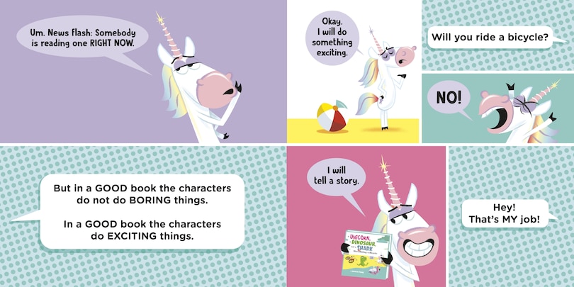 Aper&ccedil;u du contenu 2_A Unicorn, a Dinosaur, and a Shark Were Riding a Bicycle