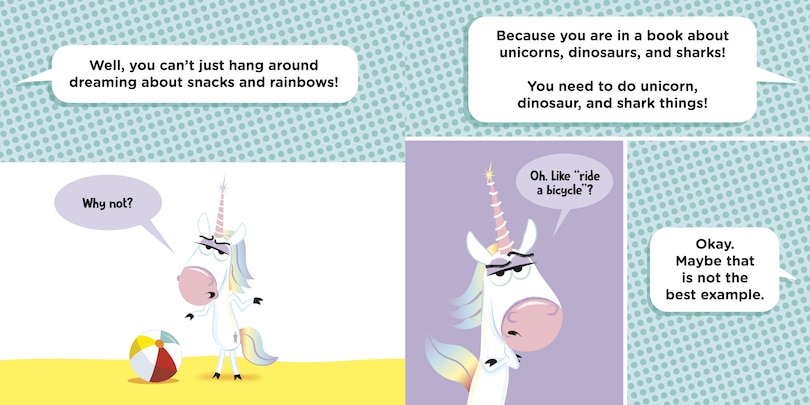 Aper&ccedil;u du contenu 4_A Unicorn, a Dinosaur, and a Shark Were Riding a Bicycle