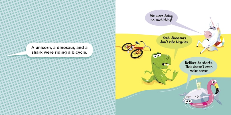Aper&ccedil;u du contenu 5_A Unicorn, a Dinosaur, and a Shark Were Riding a Bicycle