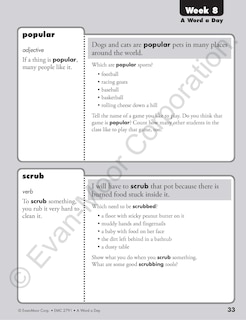 Sample content_A Word a Day, Grade 1 Teacher Edition