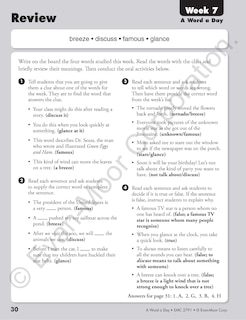 Sample content 4_A Word a Day, Grade 1 Teacher Edition