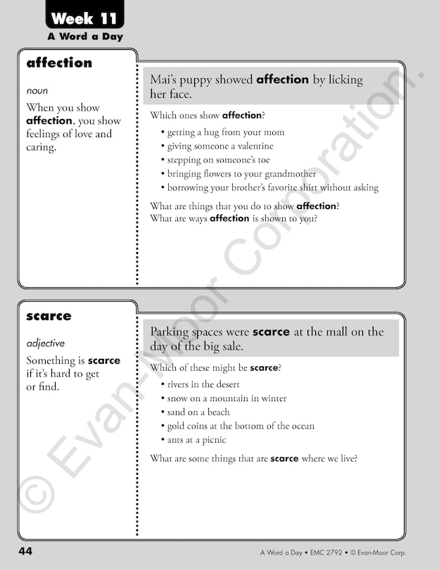 Sample content_A Word a Day, Grade 2 Teacher Edition