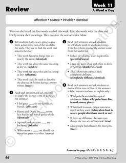 Sample content 3_A Word a Day, Grade 2 Teacher Edition