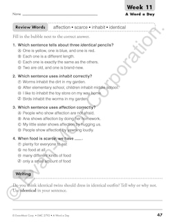 Sample content 4_A Word a Day, Grade 2 Teacher Edition