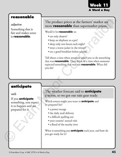 Sample content_A Word a Day, Grade 3 Teacher Edition