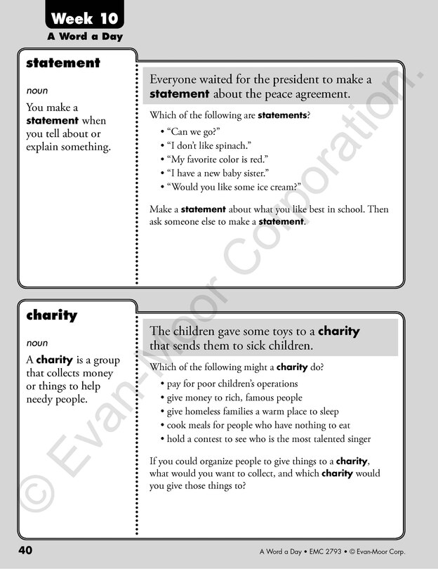 Sample content 2_A Word a Day, Grade 3 Teacher Edition