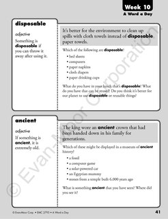 Sample content 3_A Word a Day, Grade 3 Teacher Edition