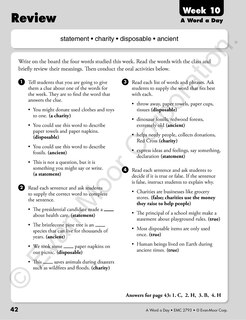 Sample content 4_A Word a Day, Grade 3 Teacher Edition