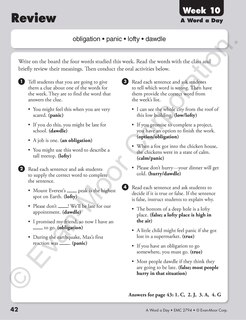 Sample content 3_A Word a Day, Grade 4 Teacher Edition