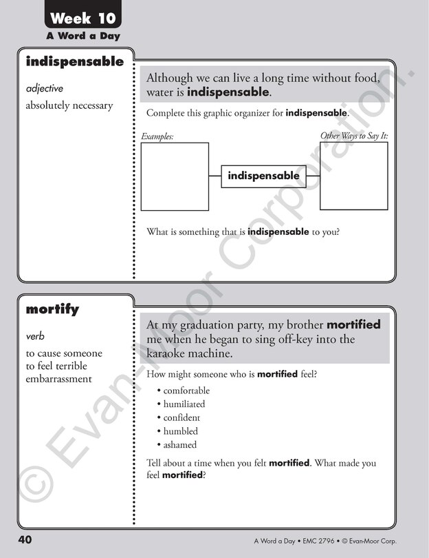 Sample content 2_A Word a Day, Grade 6 Teacher Edition