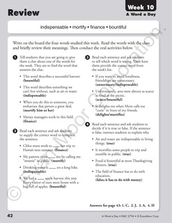 Sample content 4_A Word a Day, Grade 6 Teacher Edition
