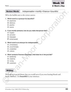 Sample content 5_A Word a Day, Grade 6 Teacher Edition
