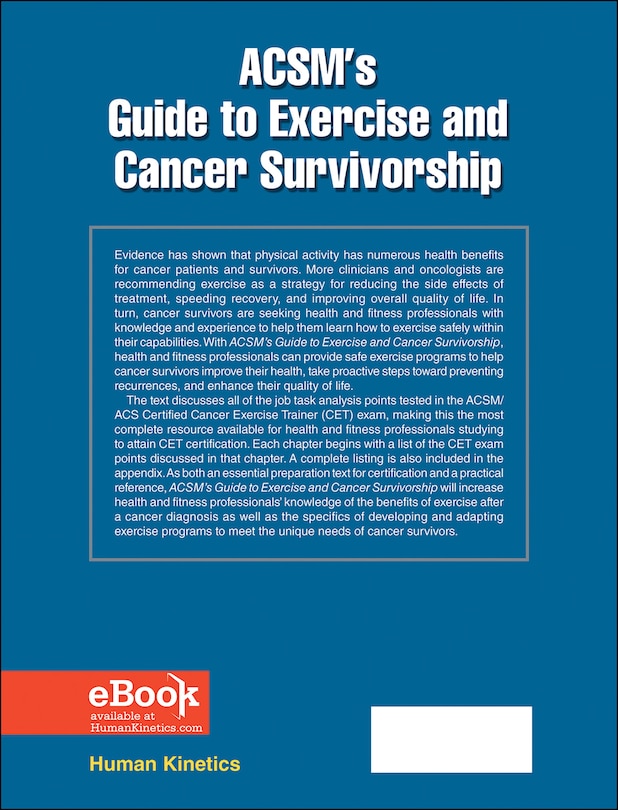 Back cover_Acsm's Guide To Exercise And Cancer Survivorship