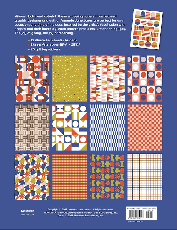 Back cover_Amanda Jane Jones Wrapping Paper: Shapes and Patterns