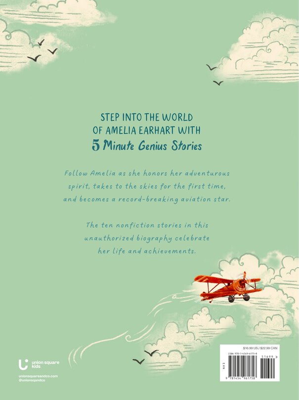 Back cover_Amelia Earhart: 5-Minute Genius Stories
