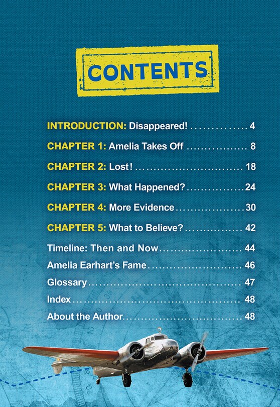 Table of contents_Amelia Earhart (Unsolved)