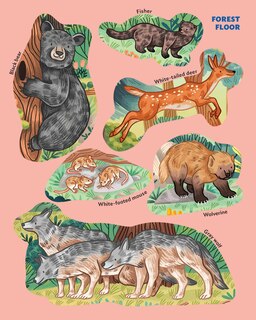 Aperçu du contenu 3_Animals of the Forest Sticker Poster