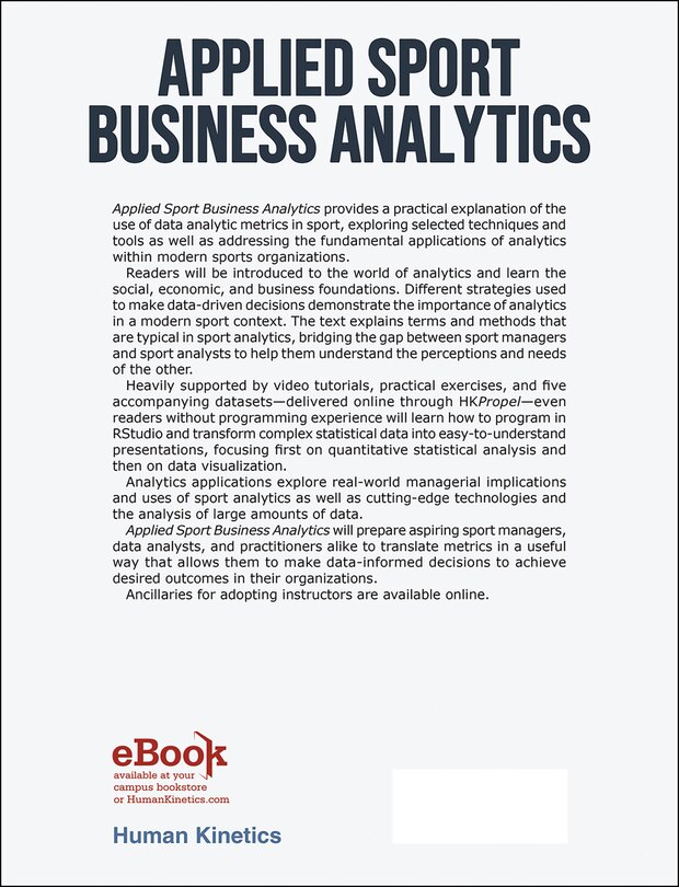Back cover_Applied Sport Business Analytics