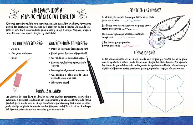 Aperçu du contenu_Aprende a dibujar con Harry Potter (El libro oficial). Inspirado en las películas / The Official Harry Potter How-to-Draw