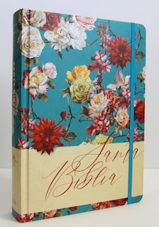 Sample content 3_Biblia de Apuntes RVR 1960 Tapa dura, Azul celeste con flores (Edición cantos pintados) / Spanish Journaling Bible RVR 1960 Hardcover Light Blue with Flowers