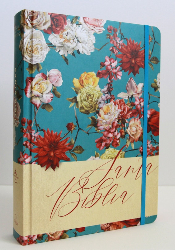 Sample content 3_Biblia de Apuntes RVR 1960 Tapa dura, Azul celeste con flores (Edición cantos pintados) / Spanish Journaling Bible RVR 1960 Hardcover Light Blue with Flowers